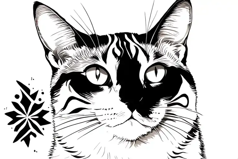 Tuxedo Cat Watching The Stars