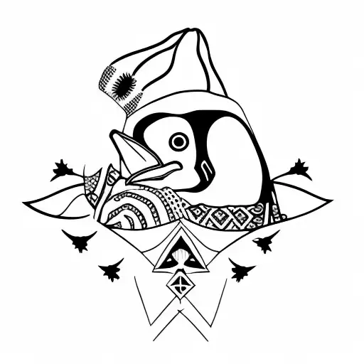 Penguin Hiking In Hat