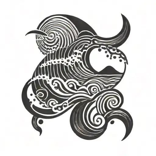 Waves In Special Spot With Sunset