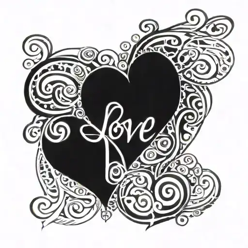 Corazones Con Letras Fusionadas Love Symbol Intertwined