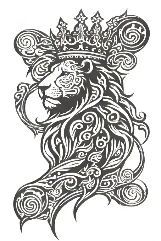 Lion With Crown Cross