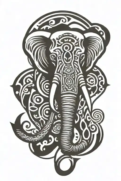 Elephant Head Tattoo Design