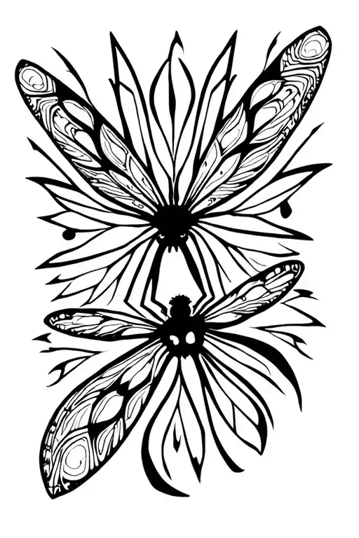 Dragonfly Psychedelic Geometric Design