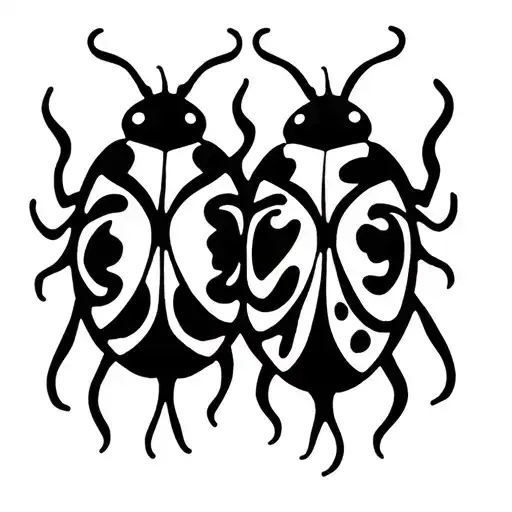 3 Ladybugs In Triskell Symbol Incorporated