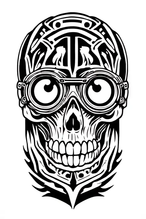 Cyborg Skull With Goggle Eye Socket