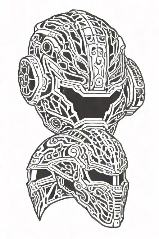 Military And Goalie Mask Split In Half