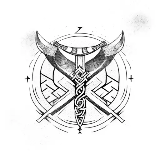 Nordic Vikings Symbols Leg Desing