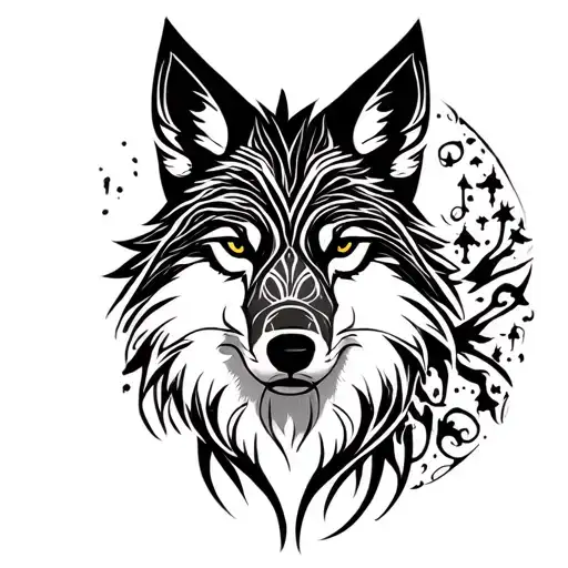 A Mix Of Fox And Wolf With Forest Shadows