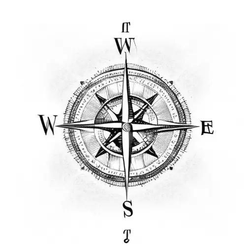 Compass Laying In The Sand On A Beach