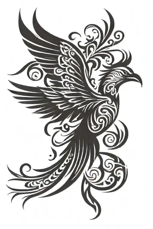 Tribal Phoenix Flying