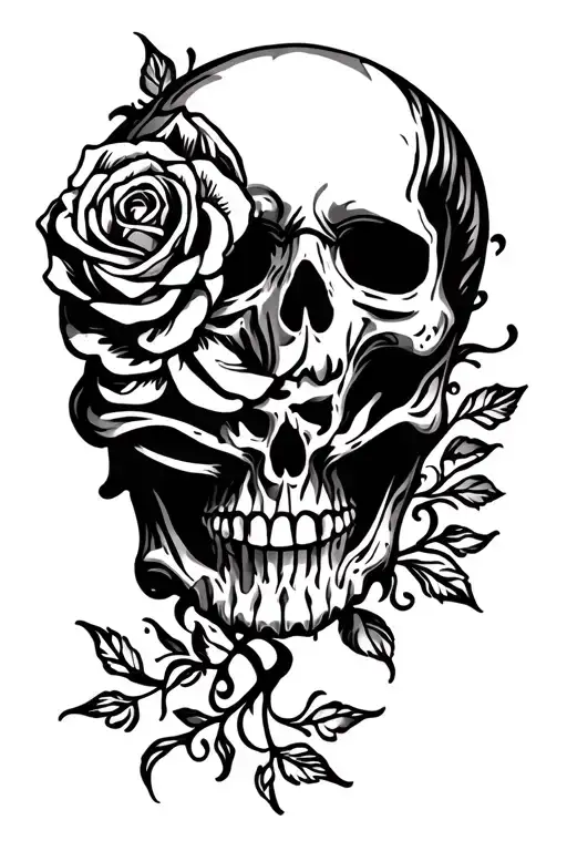 Scull And Rose