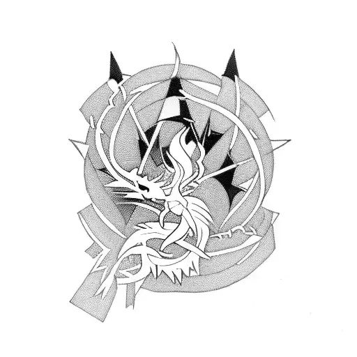 A Film Projector Projecting A Movie Reel With A Vampire And Phoenix Intertwined In The Film