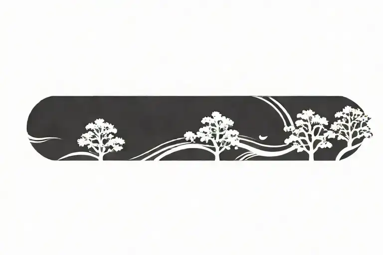 Trees And Water Flowing