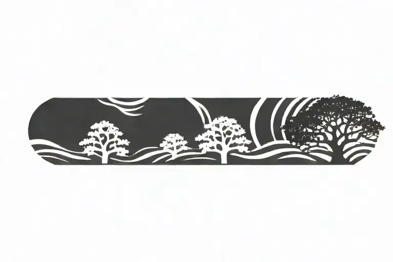 Trees And Water Flowing