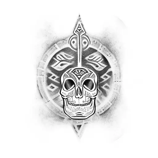 On The Arm Skull Maori