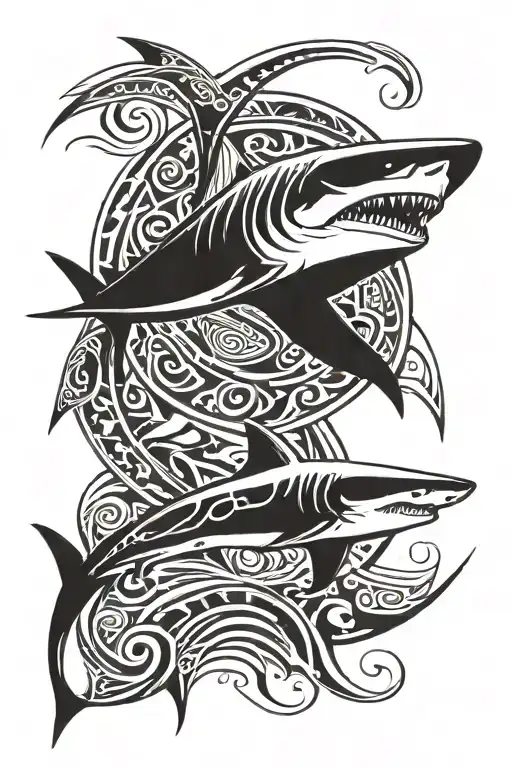 Shark Swimming Up From The Sea To A Man On A Paddle Board