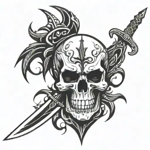 Skull With Sword
