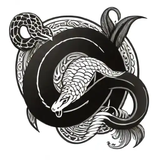 Ouroboros Snake Coiled