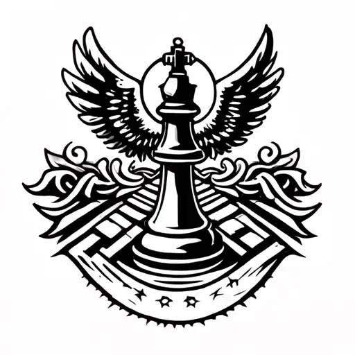 King Chess Piece With Angel Halo