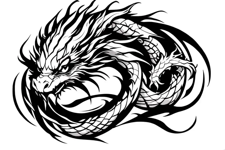 Japanese Dragon Wrapped Round