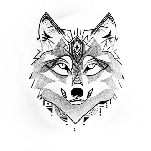 Wolf With Trees In The Back