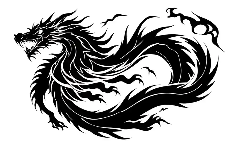 Black Dragon Winds Through Kunlun Mountains And Thunder