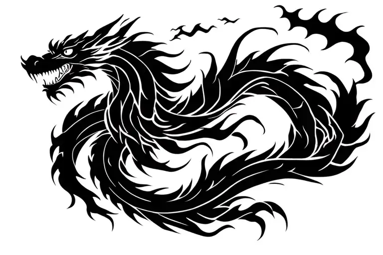 Black Dragon Winds Through Kunlun Mountains And Thunder