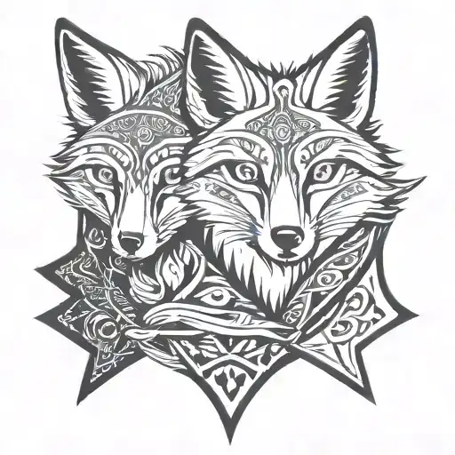 Fox And Artic Fox Playing