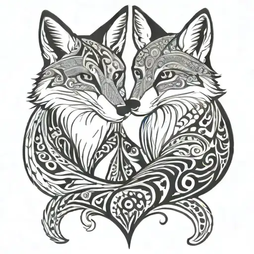 Fox And Artic Fox Playing