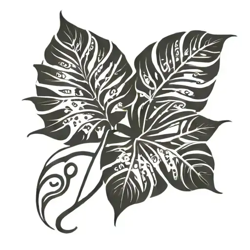 Tribal Monstera Leaf