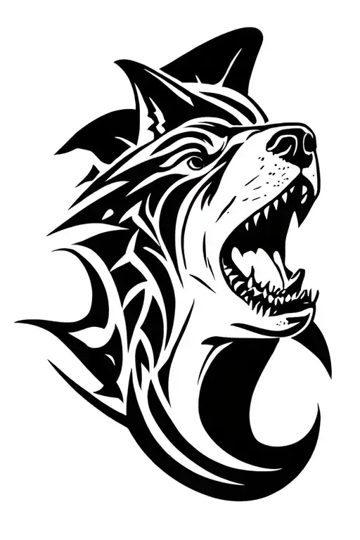 Shark Head With A Pit Bull Head