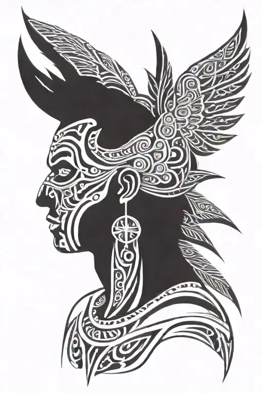 Man With Black Wings And Face Mask