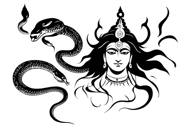Aesthetic Shiva With Snake