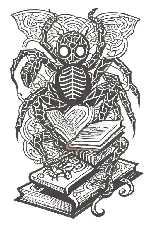 Spider Holding A Book With Its Front Paws Cute Style