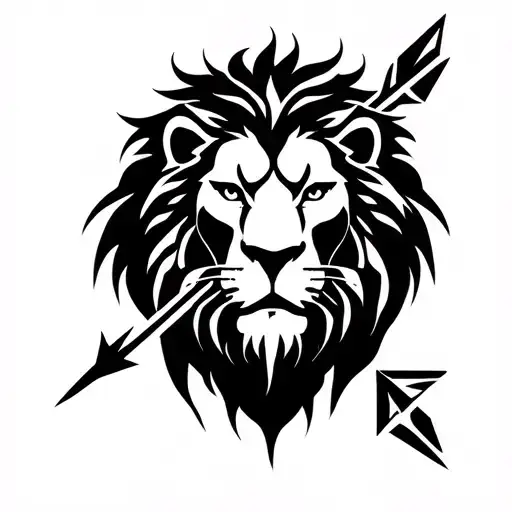 Lion With Arrow Piercing