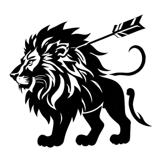 Lion With Arrow Piercing Back