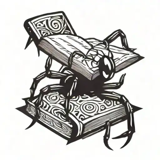 Small Spider Holding A Book In Its Front Legs