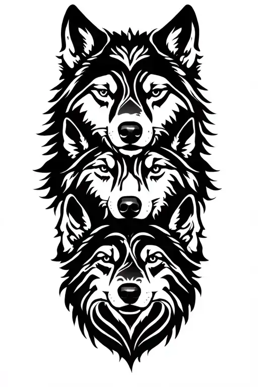 Dogs And Wolves Representing Family