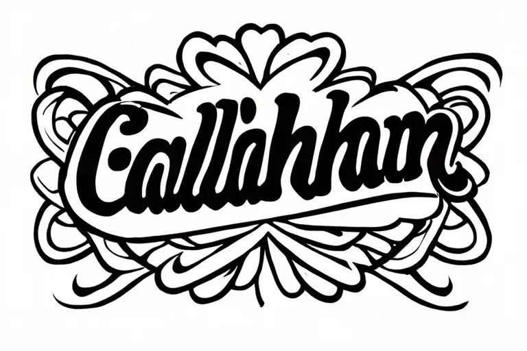 Last Name Callahan Just Shoulder To Shoulder With A Irish Clover Under It And No Outside Design