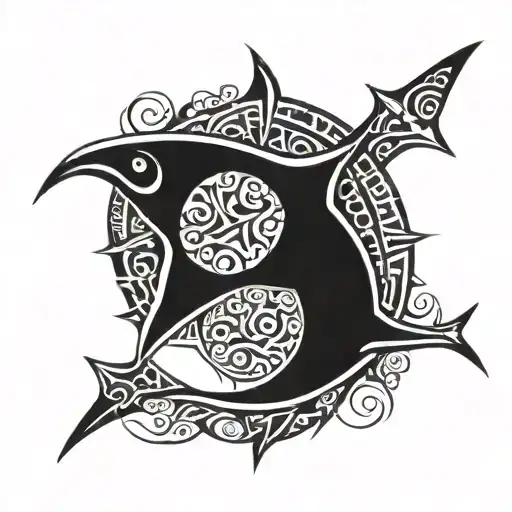 Mantaray Black And White