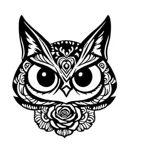 Owl Cat Rose