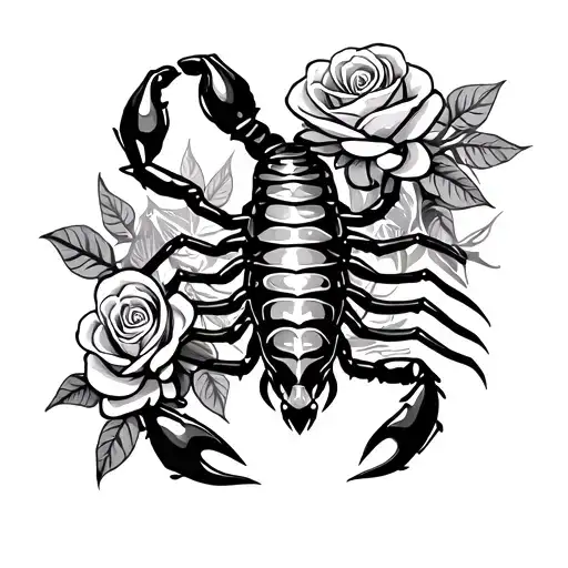Scorpion And Roses Wrapped