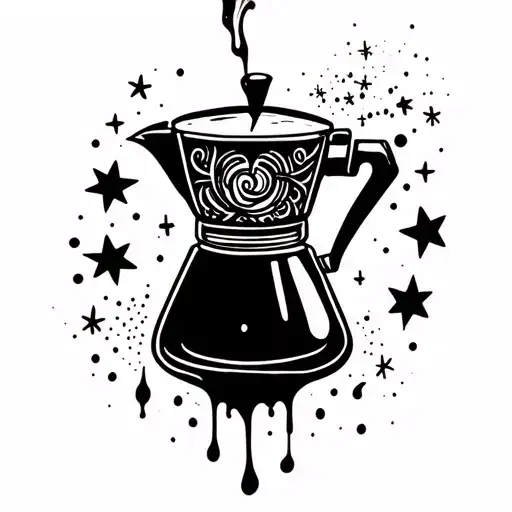 Drip Coffee Pot Pouring Stars