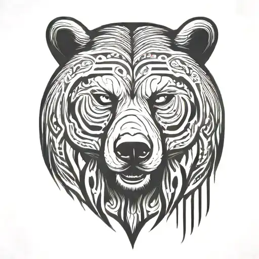 Unique Intense Tribal Bear Face Morphing