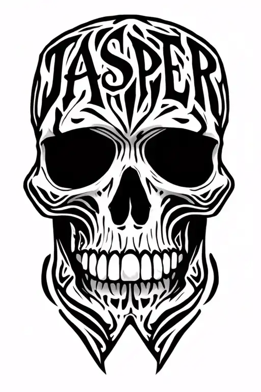 Skull With The Name Jasper With A Birth Date Of February 16 2010