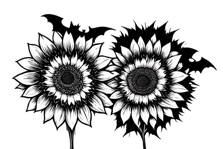 Sunflower Half Shadow With Bats Up To Heavens Gates