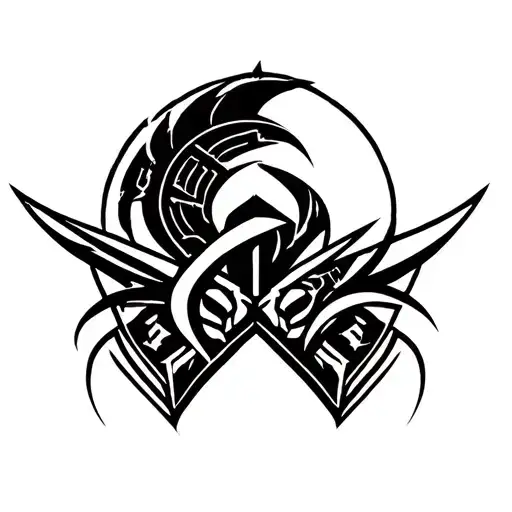 V Shaped Tattoo With Japanese And Spartan Warrior Influence