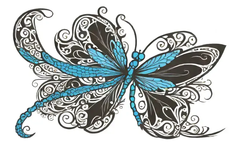 Electric Blue Dragonfly Landing