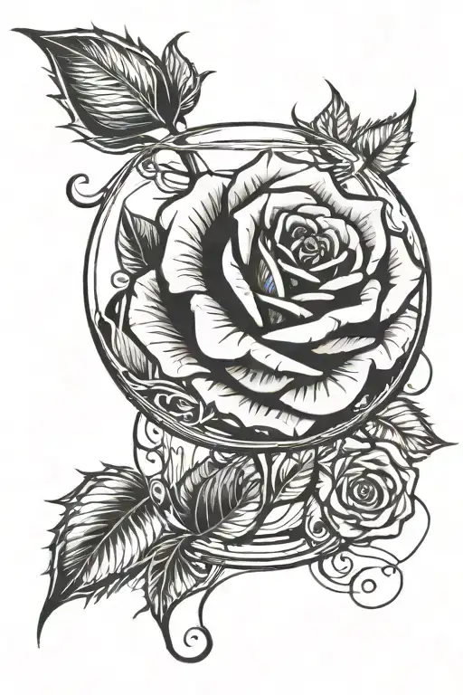 Rose In A Glass Case