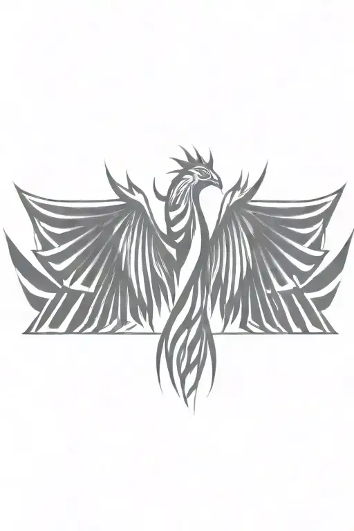 Phoenix Rising From The Ashes Symbolizing Rebirth